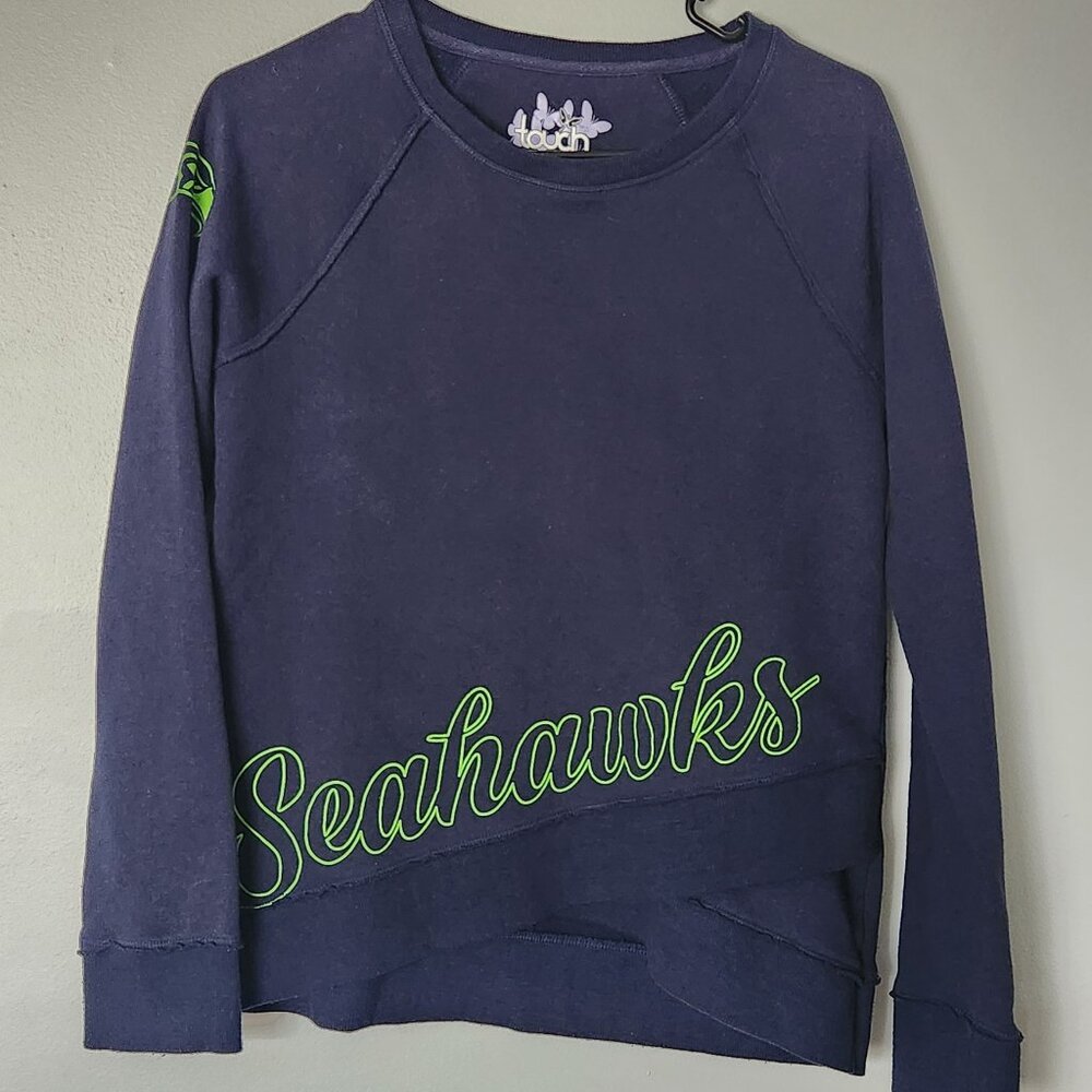 size S small Seattle SEAHAWKS Touch by Alyssa Milano sweater blue crewneck pull